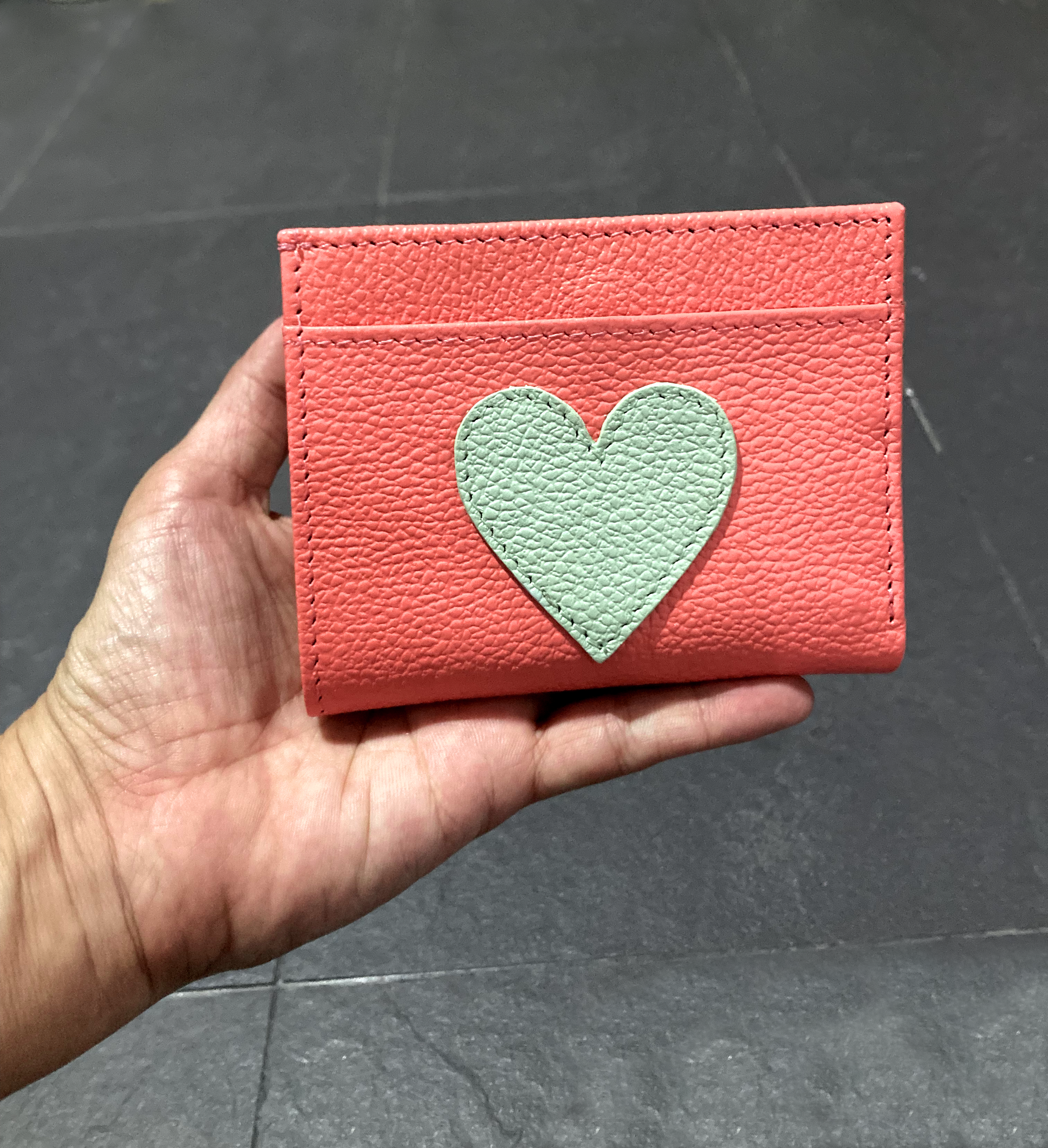 Salmon Leather Sleek Wallet