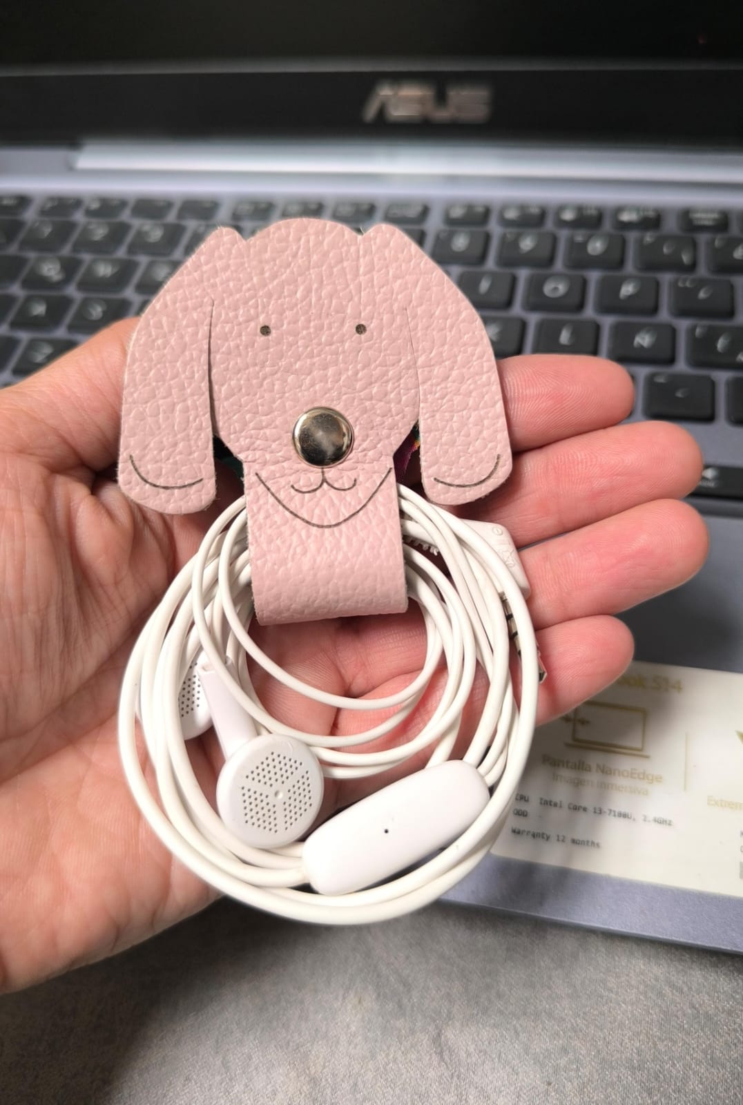 Handmade Leather Dog Cable Organizer – Artisan Cord Wrap & Tech Accessory