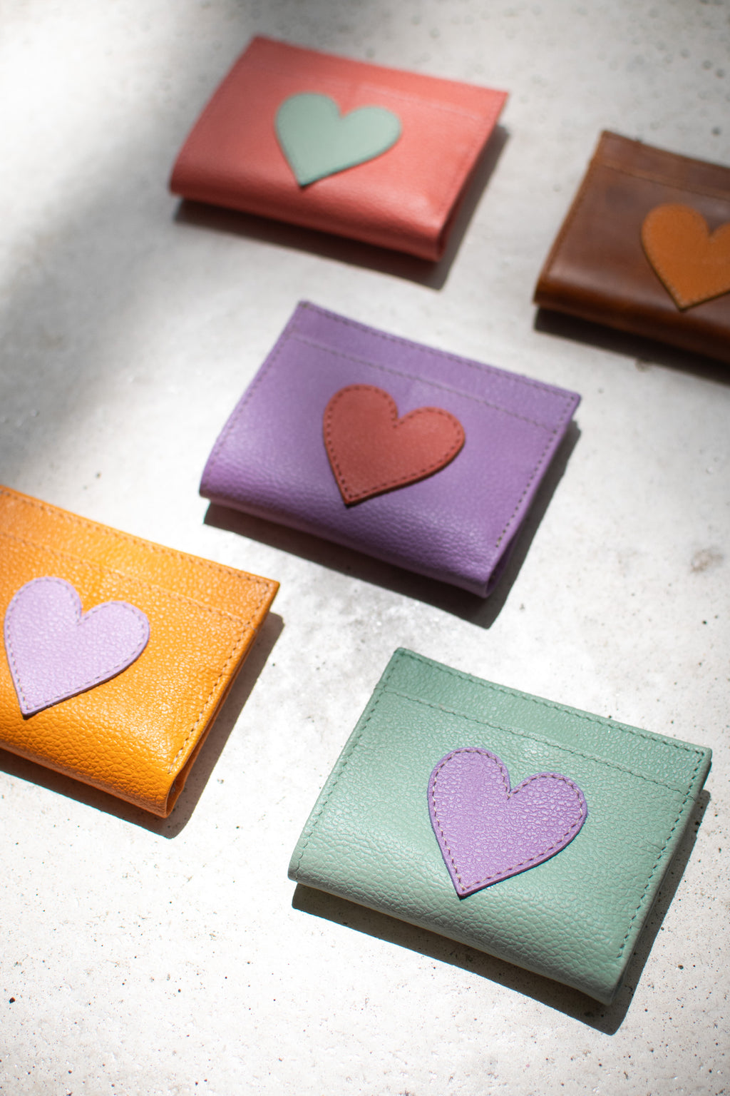 Heart Leather Sleek Wallet