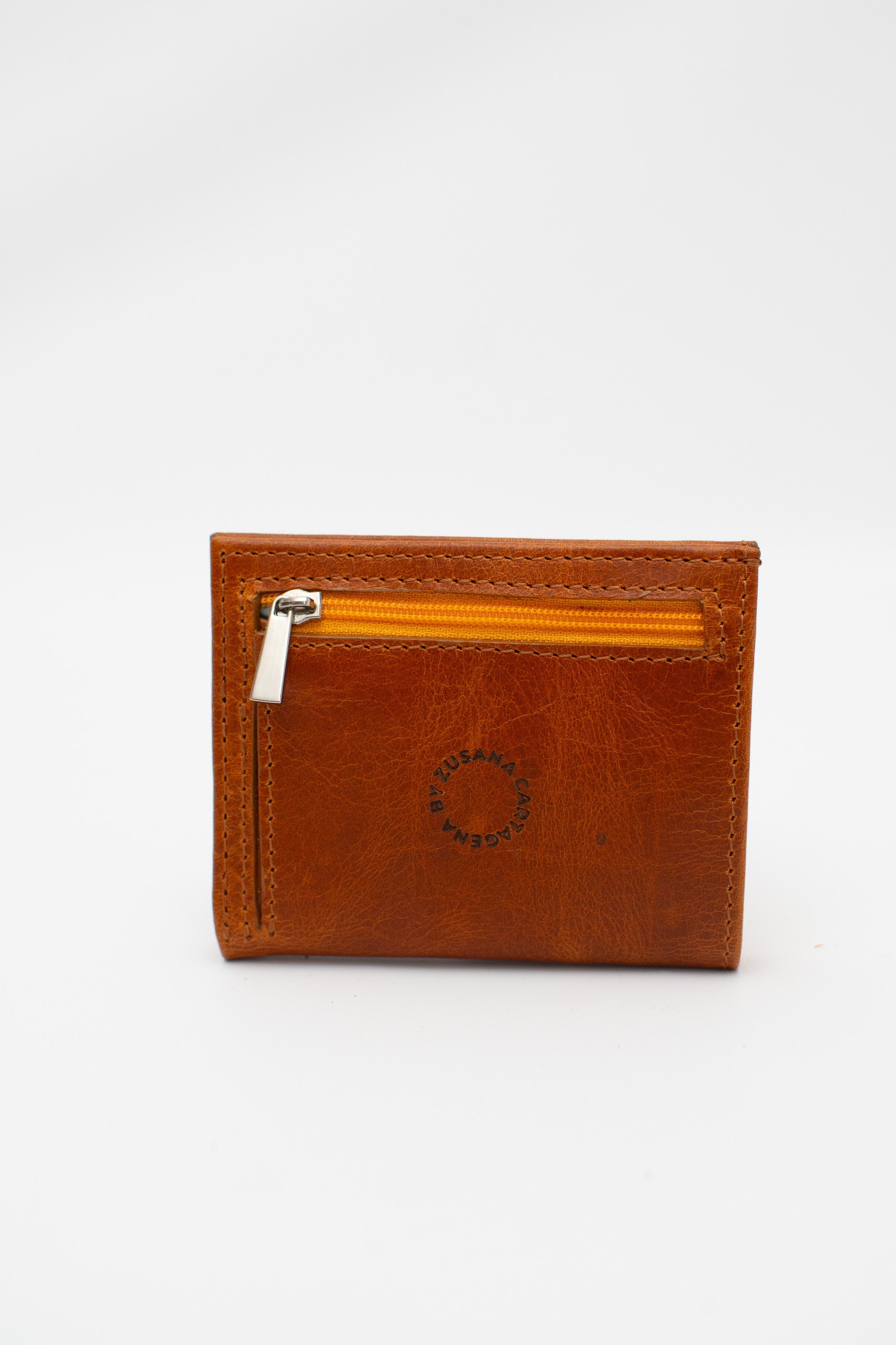 Cognac Brown Leather Sleek Wallet
