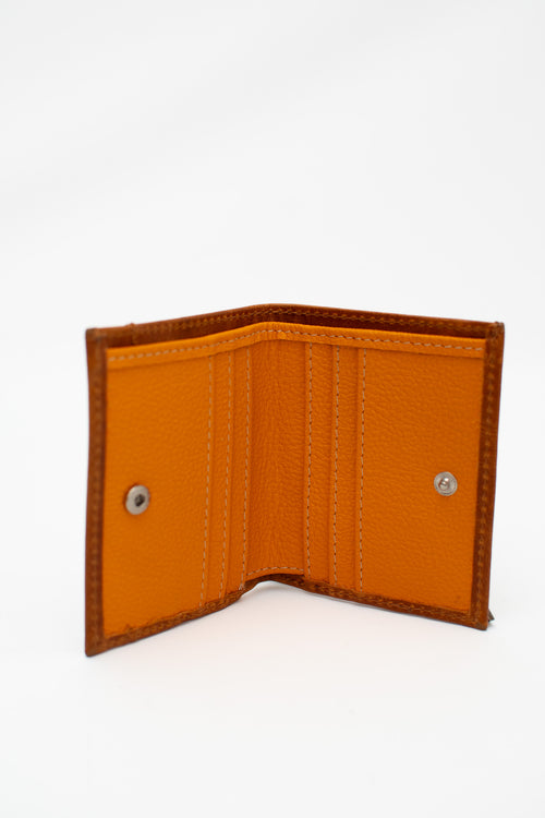 Cognac Brown Heart Leather Wallet — Genuine & Handcrafted