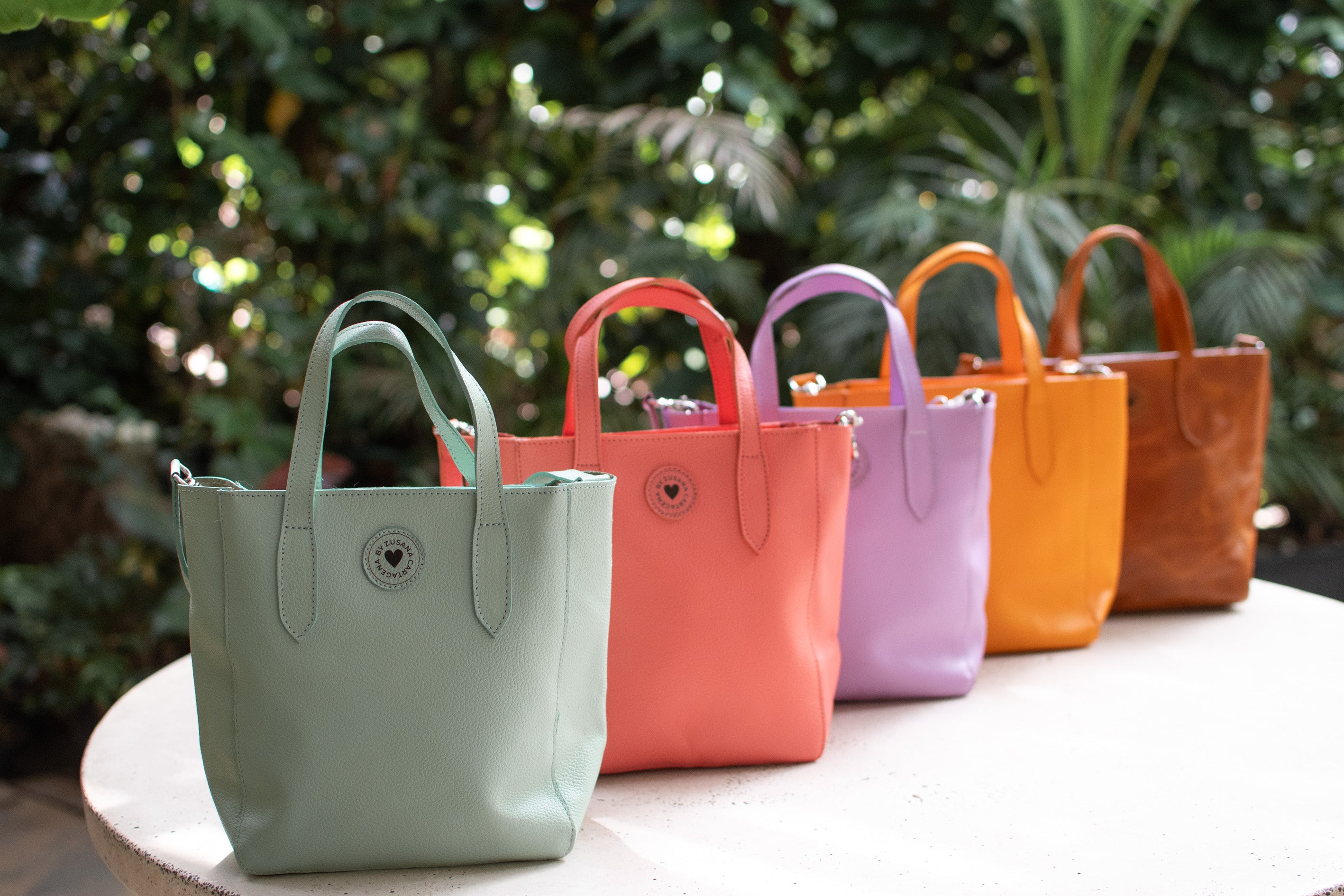 colorful handmade leather bags