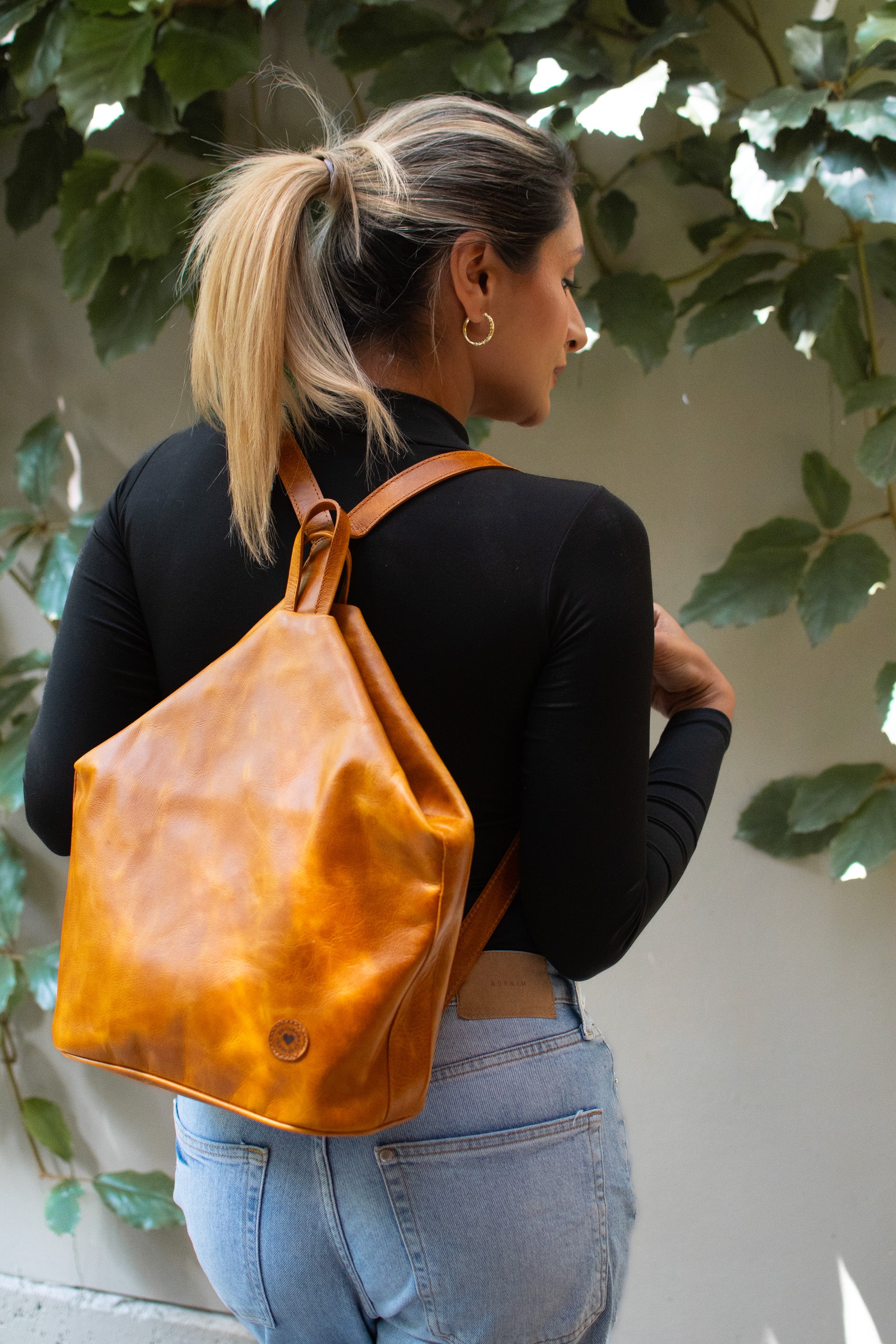 Leather Backpack and Purse 2 in 1