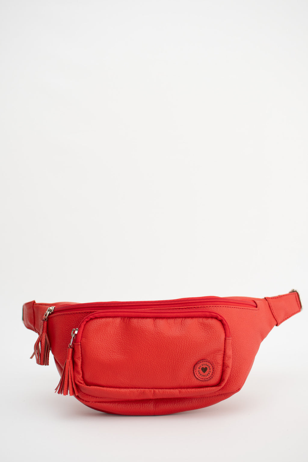 Red Leather Fanny Pack