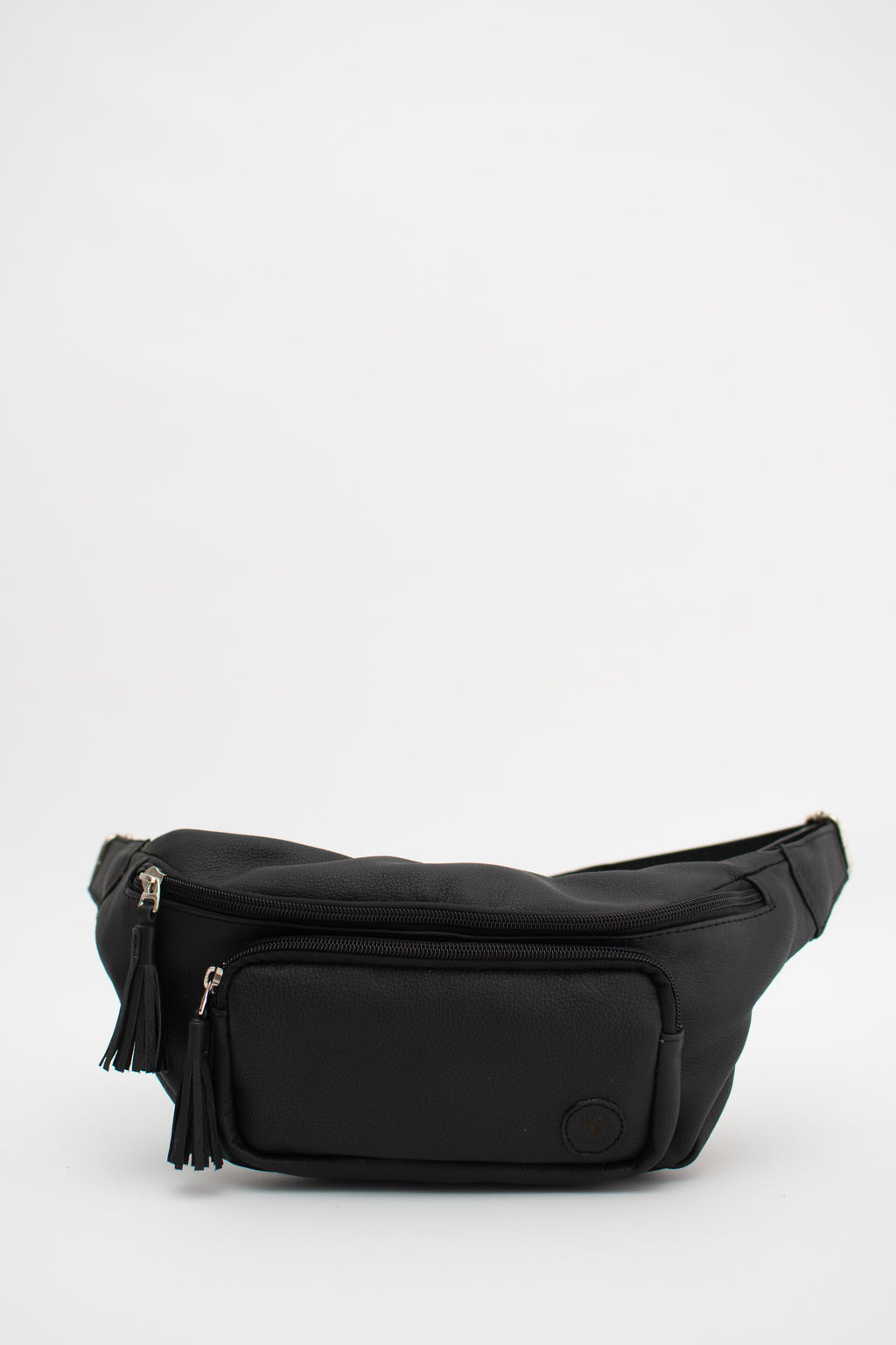 Black Leather Fanny Pack