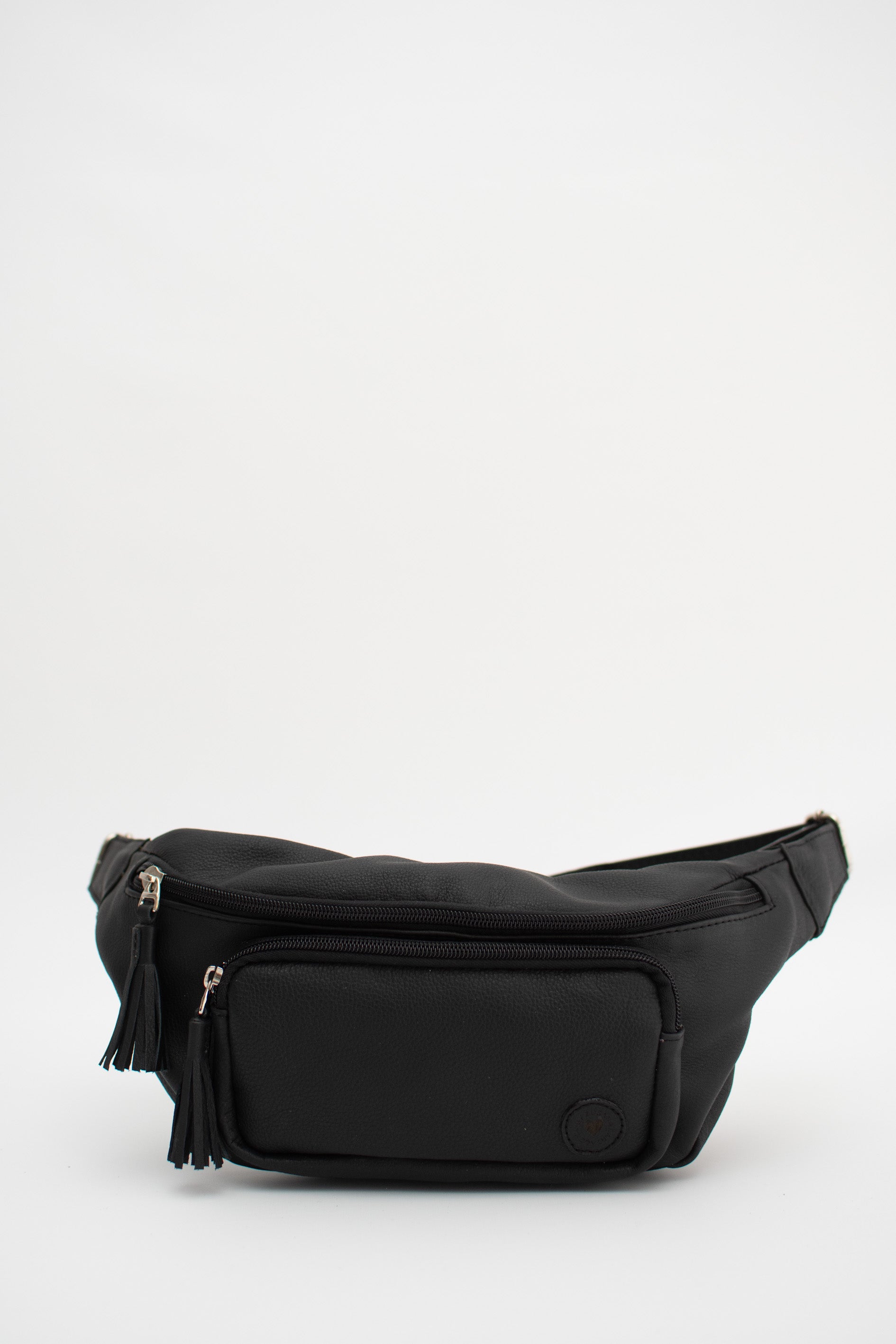 Black Leather Fanny Pack