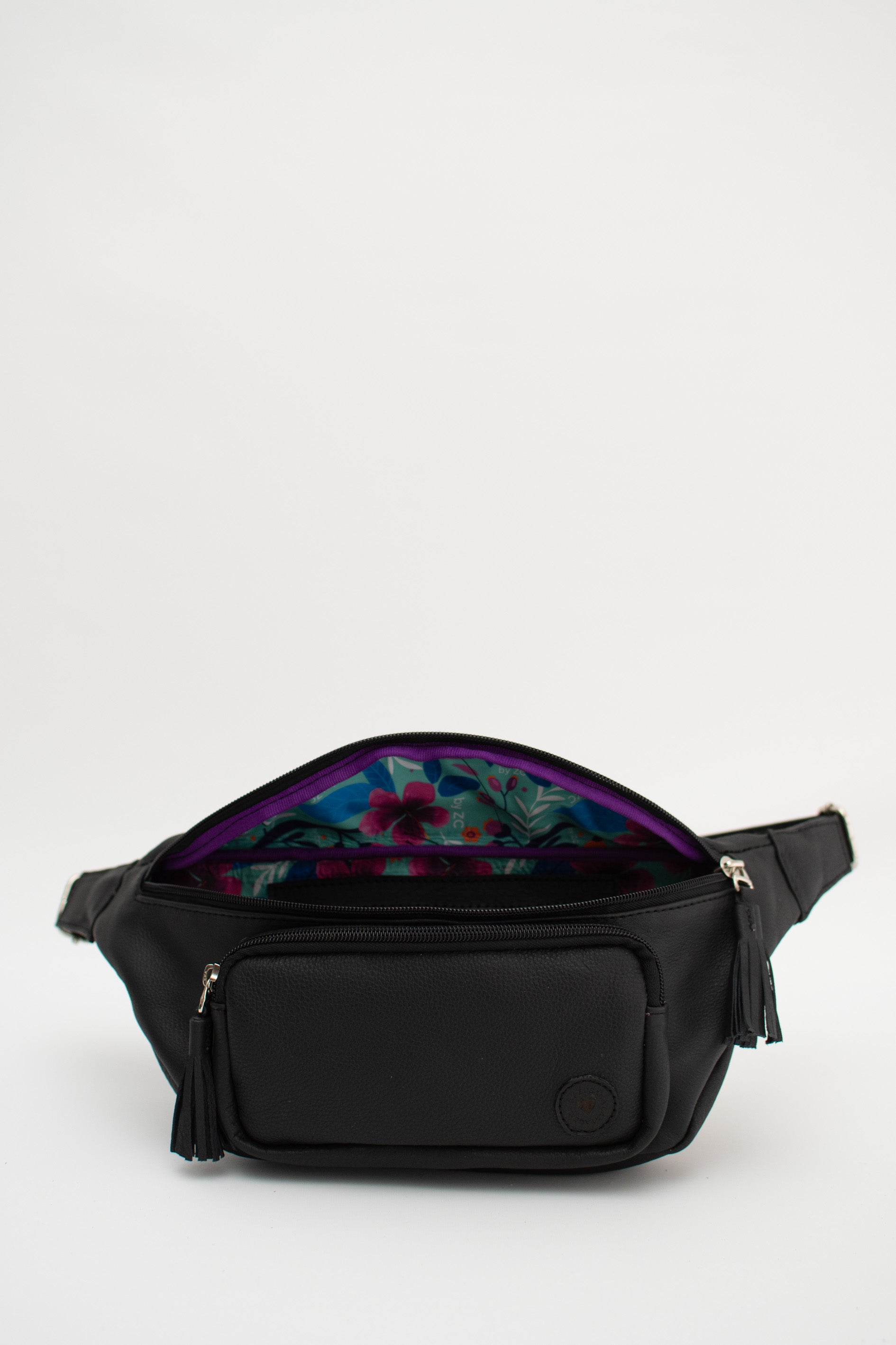 Black Leather Fanny Pack